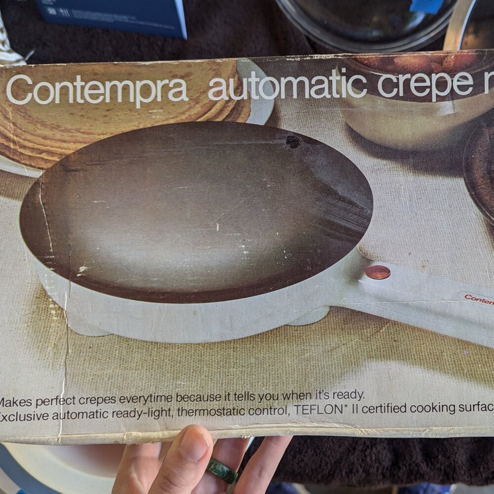 1970's Contempra Automatic Electric Crepe Maker Model # C-100, Teflon